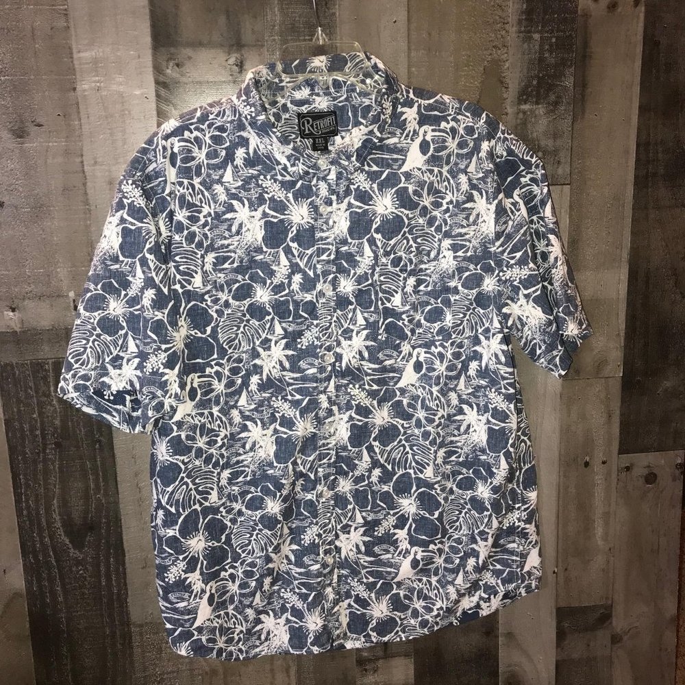 Retrofit Mens Floral Print Button Down